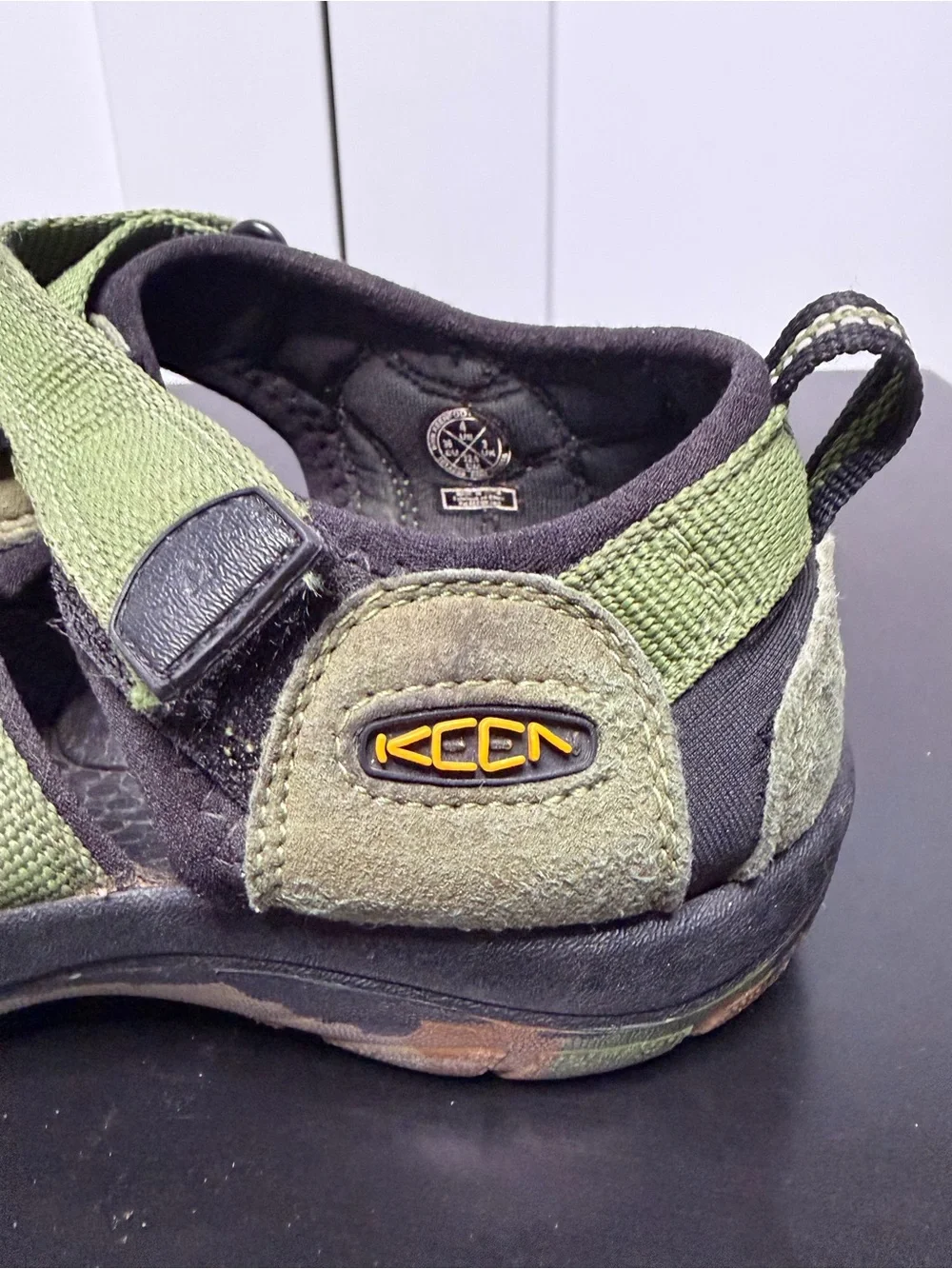 Keen Big Kids' Newport H2 Hiking Sandal in Camouflage & Olive Green - Size 4